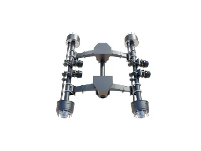 Truck Trailer Single Point Suspension System Heavy Duty 3D Model Low-poly 3D model