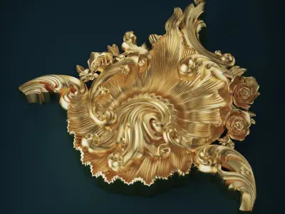 Carved pommel bar 3D model