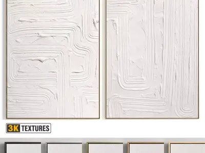 Plaster Two Photo Frame 456 Low-poly 3D model