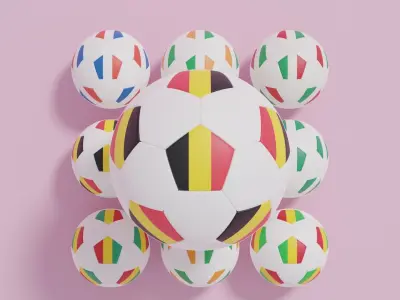 Flag Soccer Ball Collection 3D model