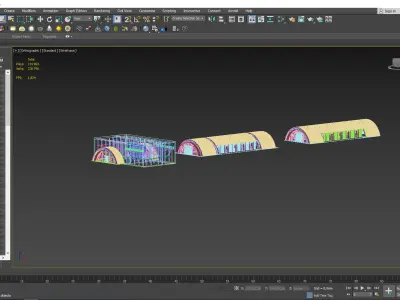 angar building with arched roof 3D model