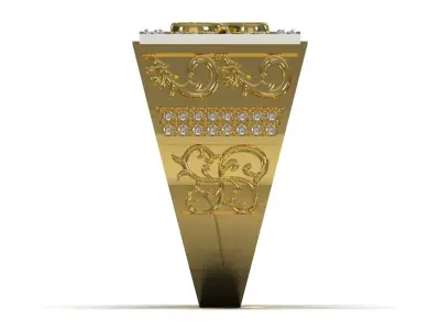 Men Signet Ring with Celtic Knot Motif model mr0323 3D print model