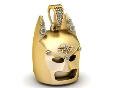  Warrior Mask Pendant  3D Printable Model 3D print model