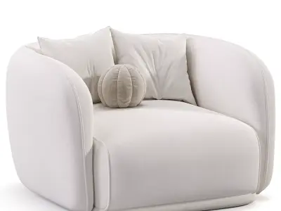 Troy Fabric Armchair 3D model