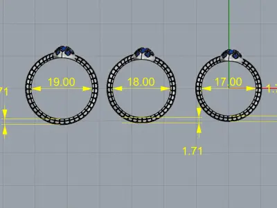 Snake Ring 17 18 and 19 3D print model