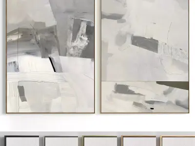 Plaster Two Photo Frame 136 Low-poly 3D model