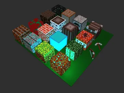 Cube voxel Free low-poly 3D model