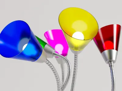 Realistic Gooseneck Floor Lamp Low-poly 3D model