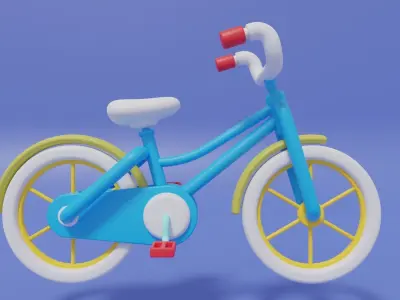 Cartoon Cute Bicycle 3D model