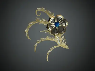 DTS - Model3B - Hair AccA Low-poly 3D model