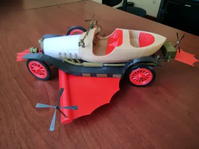 Chitty Chitty Bang Bang car PRINTABLE LOW POLY 3D print model