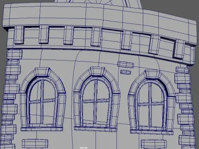 Cartoon Town House Building 3D Model Low-poly 3D model