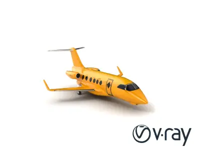 LuxeJet Mirage Gold-Gradient Jet Model Pack Low-poly 3D model