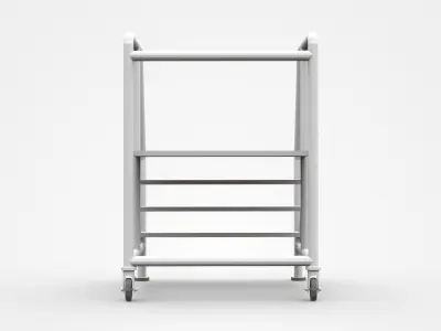 Movable Industrial Staircase Ladder Platform 3D model