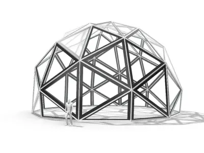 Triangulated 3D dome geodesic dome like structure v1 3D model