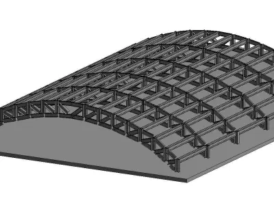 Hangar Design High Detail Model Revit Structure 3D model