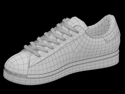 Adidas Superstar Low-poly 3D model