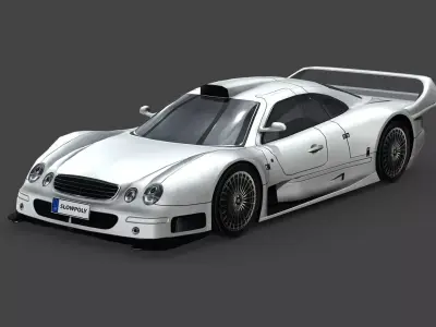 Mercedes-Benz CLK-class GTR AMG 1999 Low-poly 3D model