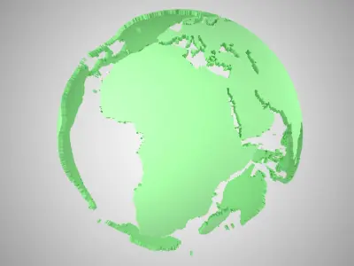 Globe Shell Light Green 3D model