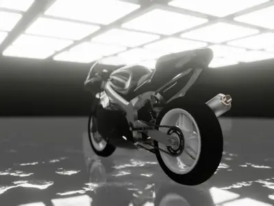 Sport Motorcycle 1000cc Low-poly 3D model