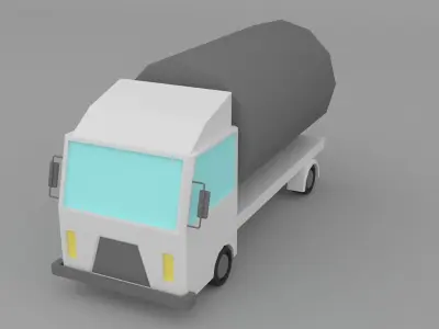 lowpoly tanker truck Low-poly 3D model