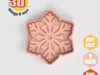 Snowflake Winter - Cookie Cutter Clay - Many Size 3D print model