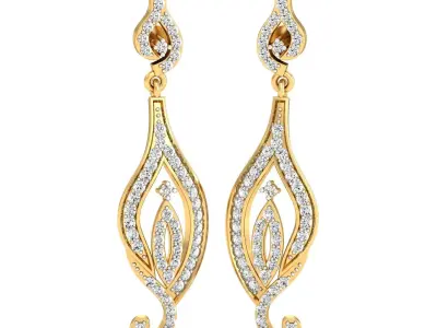 Women Earrings 3dm STL OBJ FBX Render Details 3D print model 7