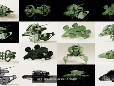 Sci-Fi Spaceship Bundle 3D Model Collection