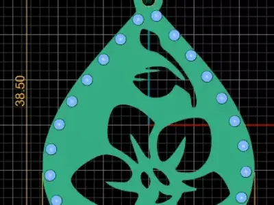 gold teardrop pendant  3D printable model  3D print model