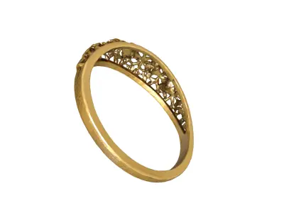 Floral ring 3D print model 2