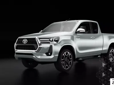 Toyota Hilux Xtra Cab 2021 Low-poly 3D model