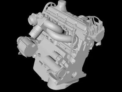 Volvo REDBLOCK B230 Turbo Engine 3D print model