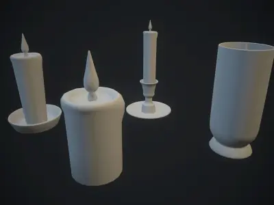 candle set 1 PBR Low-poly 3D model