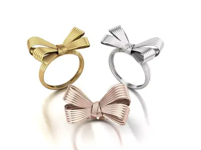 Bow tie ring 3D print model