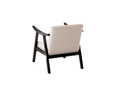 Modern Mid-Century Upholstered Armchair Low-Poly 3D PBR  Low-poly 3D model
