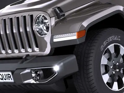 LowPoly Jeep Wrangler Sahara 2018 Low-poly 3D model