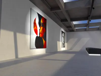 Painting Galary VR Environment  Low-poly 3D model