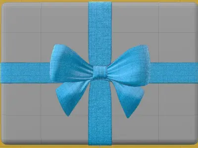 Ribbon gift box with 3D model