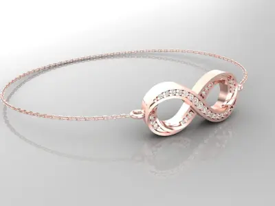 Bracelet B6 The luxury female bracelet with gem 3D print model
