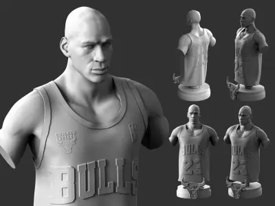 Micheal Jordan 3D Printable  3D print model