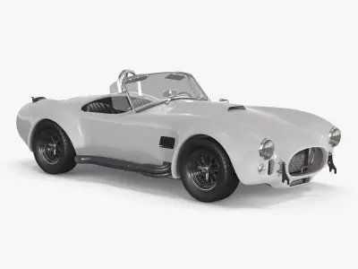Retro Sports Car White 3D model