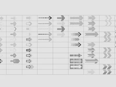 Collection of arrow Low-poly 3D model