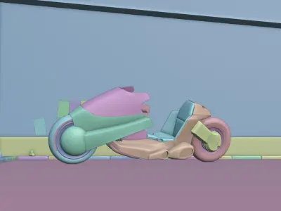 Akira motorcycle Low-poly 3D model