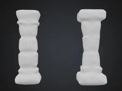 Ancient Carved Stone Columns - for Game and Visualization Free low-poly 3D model