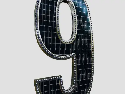 Solar Panel Number - 9 3D model
