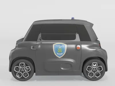 Citroen Police Electro Car 3D model 3D model