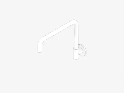Sink Spout - Luxury - Sleek - Wall - Squareline - 240 Low-poly 3D model