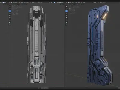 Sci-Fi Parts Kit Pack Vol 02 D-PBR Low-poly 3D model
