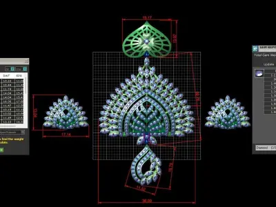 Rose Gold Diamond Pendant 3D Print Model 3D print model 9