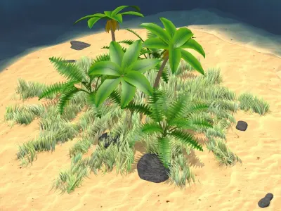 palm island Free low-poly 3D model